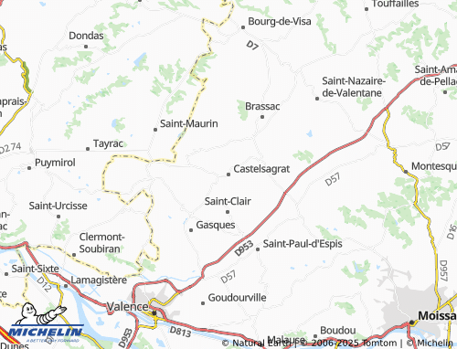 MICHELIN Castelsagrat map - ViaMichelin