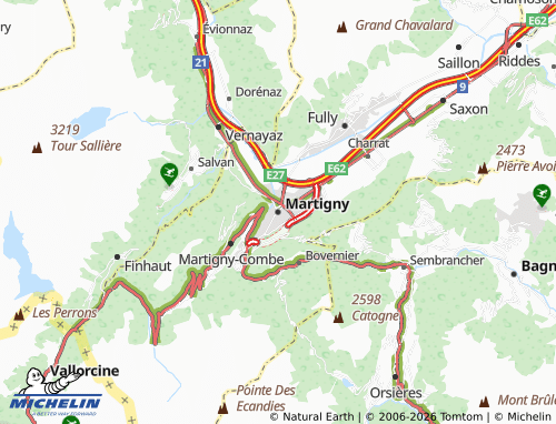 MICHELIN Martigny map - ViaMichelin