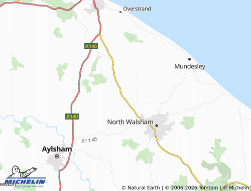 MICHELIN Antingham map - ViaMichelin