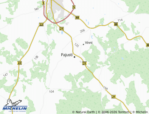 Carte MICHELIN Pajusti - ViaMichelin