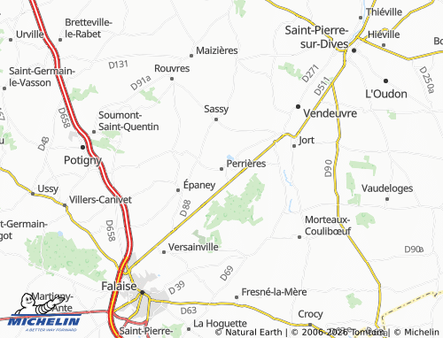 MICHELIN Perrières map - ViaMichelin