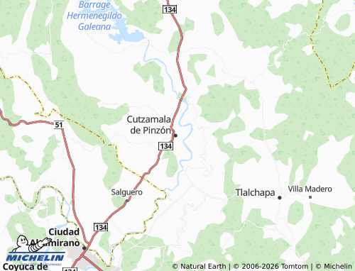 Mappa MICHELIN Cutzamala de Pinzón Centro - ViaMichelin