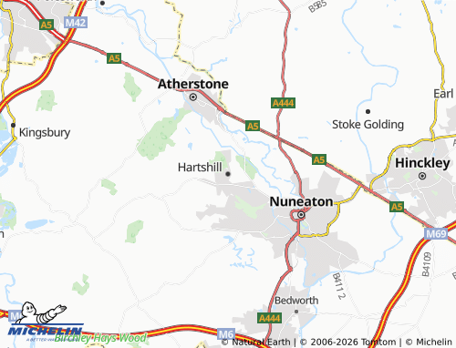 Carte MICHELIN Hartshill - ViaMichelin