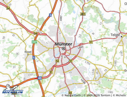 Kaart MICHELIN Münster - ViaMichelin