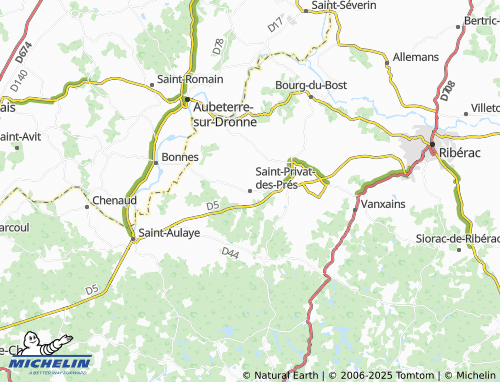 Mapa MICHELIN Saint-Privat-des-Prés - ViaMichelin