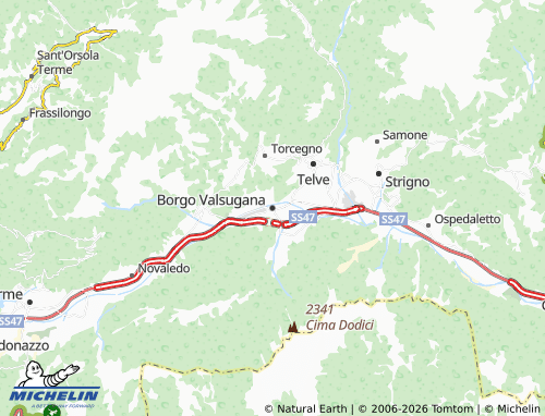 Mappa MICHELIN Borgo Valsugana - ViaMichelin