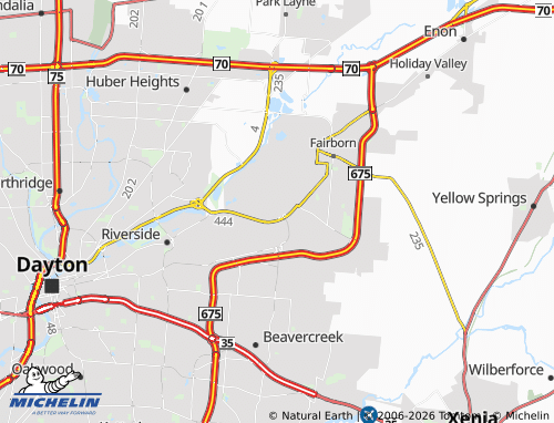 Mapa MICHELIN Wright-Patterson Air Force Base - ViaMichelin
