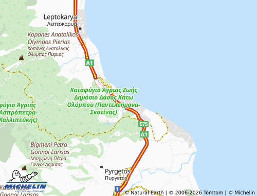 MICHELIN Platamonas map - ViaMichelin