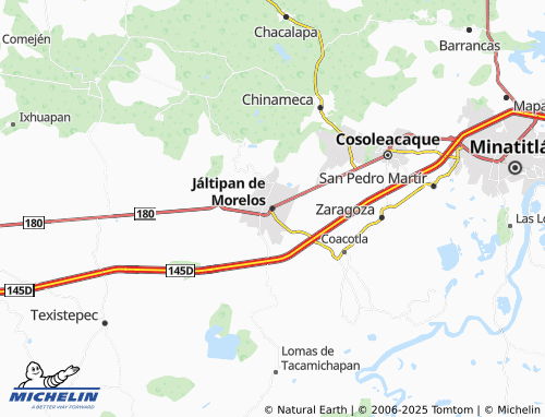 MICHELIN Jáltipan de Morelos map - ViaMichelin