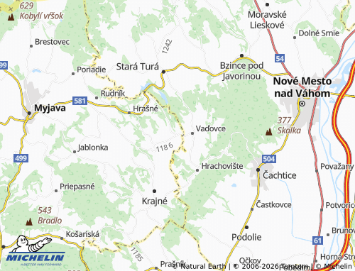 MICHELIN Kostolné map - ViaMichelin