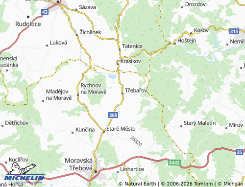 Mapa MICHELIN Třebařov - ViaMichelin