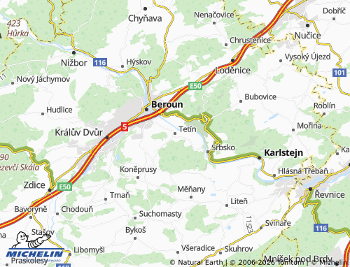 Mappa MICHELIN Tetín - ViaMichelin