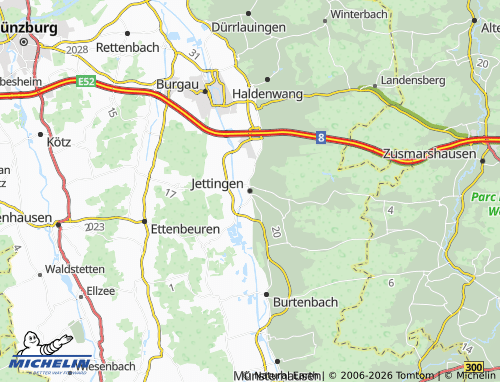 Mappa MICHELIN Jettingen-Scheppach - ViaMichelin