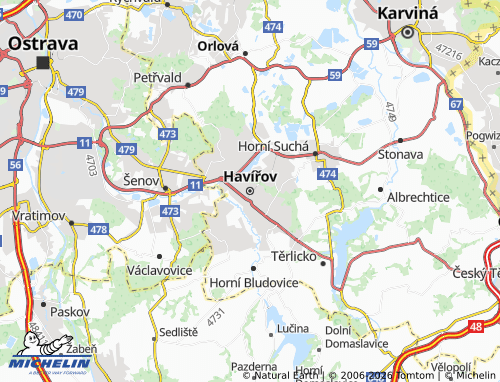 MICHELIN Havířov map - ViaMichelin