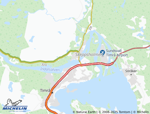 MICHELIN Bergeforsen map - ViaMichelin
