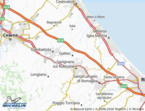 MICHELIN Gatteo map - ViaMichelin