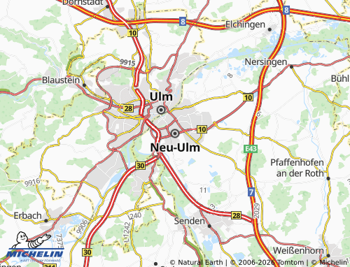 MICHELIN Neu-Ulm map - ViaMichelin