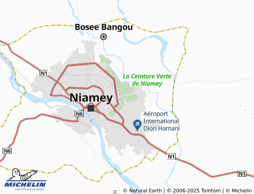 Carte MICHELIN La Ceinture Verte de Niamey 2 - ViaMichelin