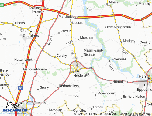 MICHELIN Mesnil-Saint-Nicaise-le-Petit map - ViaMichelin