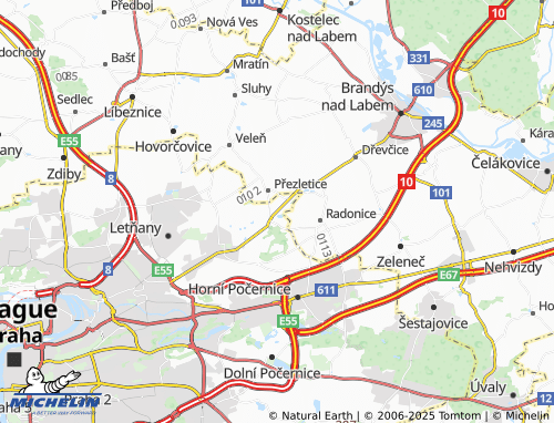 MICHELIN Vinoř map - ViaMichelin