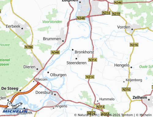 MICHELIN Steenderen map - ViaMichelin