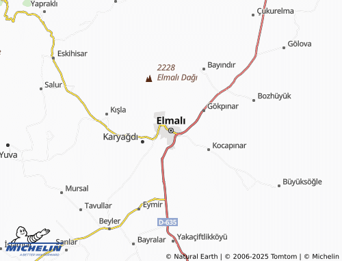 Carte MICHELIN Elmalı - ViaMichelin