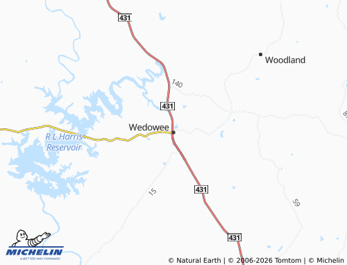 Mappa MICHELIN Wedowee - ViaMichelin