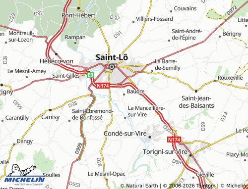 MICHELIN Baudre map - ViaMichelin