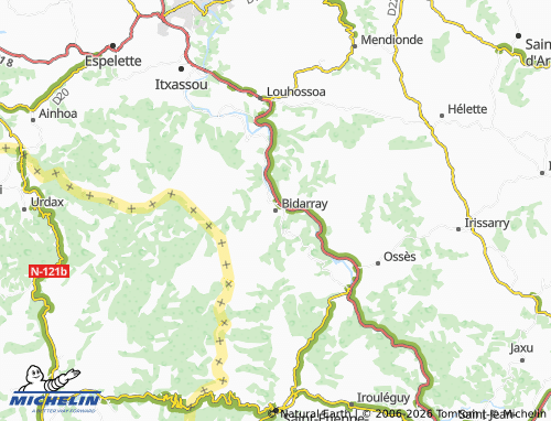 MICHELIN-Landkarte Bidarray - ViaMichelin