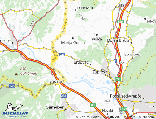 MICHELIN Prigorje Brdovečko map - ViaMichelin