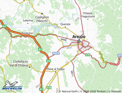 MICHELIN Chiani map - ViaMichelin