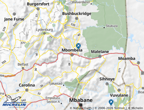 MICHELIN Mpumalanga map - ViaMichelin