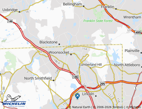 Mappa MICHELIN Woonsocket - ViaMichelin