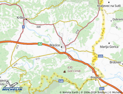 Mapa MICHELIN Brezice - ViaMichelin