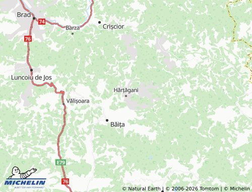 Mapa MICHELIN Hărțăgani - ViaMichelin