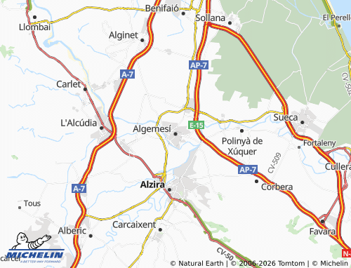 MICHELIN Algemesí map - ViaMichelin