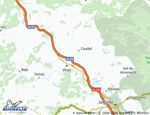 Mappa MICHELIN Benafer - ViaMichelin