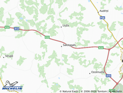 Mapa MICHELIN Sakstagals - ViaMichelin