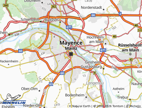 Carte MICHELIN Mayence - ViaMichelin