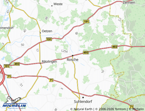 Carte MICHELIN Rosche - ViaMichelin