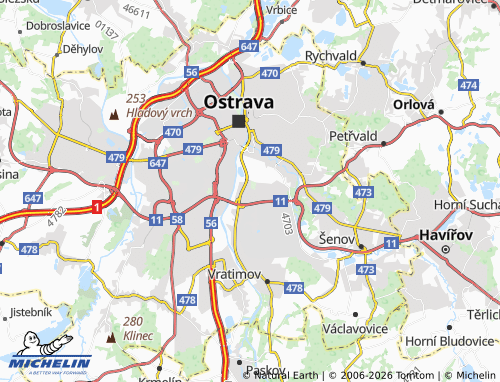 MICHELIN Kunčičky map - ViaMichelin