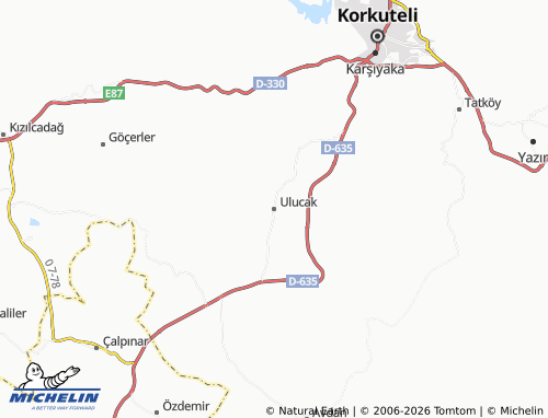 Kaart MICHELIN Ulucak - ViaMichelin