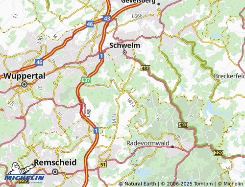 MICHELIN-Landkarte Beyenburg - ViaMichelin