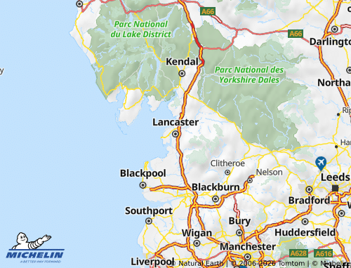 Mappa MICHELIN Lancashire - ViaMichelin