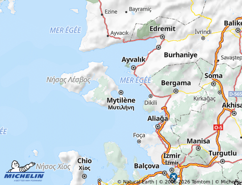 Carte MICHELIN L'Égée-Septentrionale - ViaMichelin