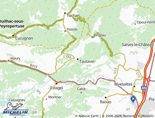 Carte MICHELIN Tautavel - ViaMichelin