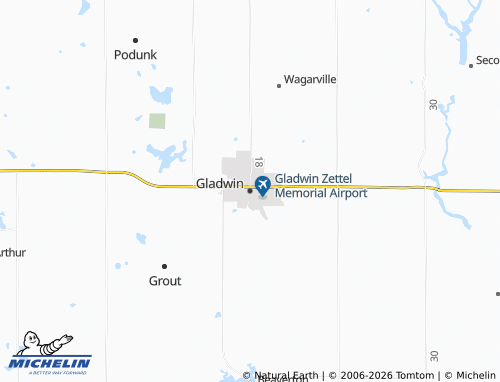 Mappa MICHELIN Gladwin - ViaMichelin