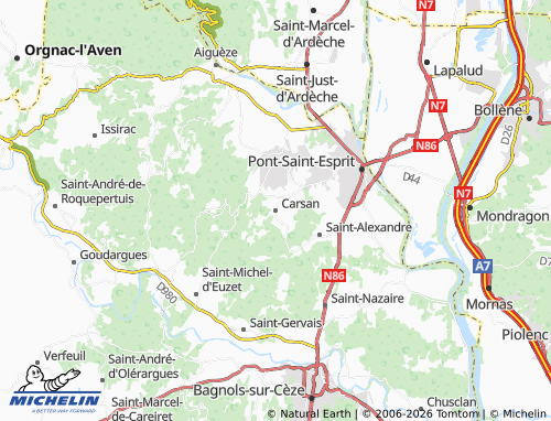 MICHELIN Carsan map - ViaMichelin