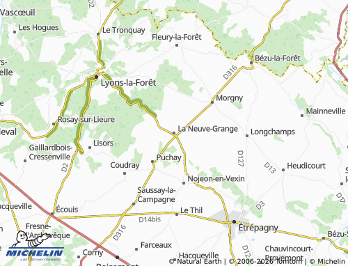 MICHELIN La Neuve-Grange map - ViaMichelin