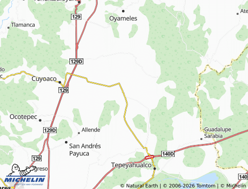 MICHELIN Texcalpitzahua map - ViaMichelin